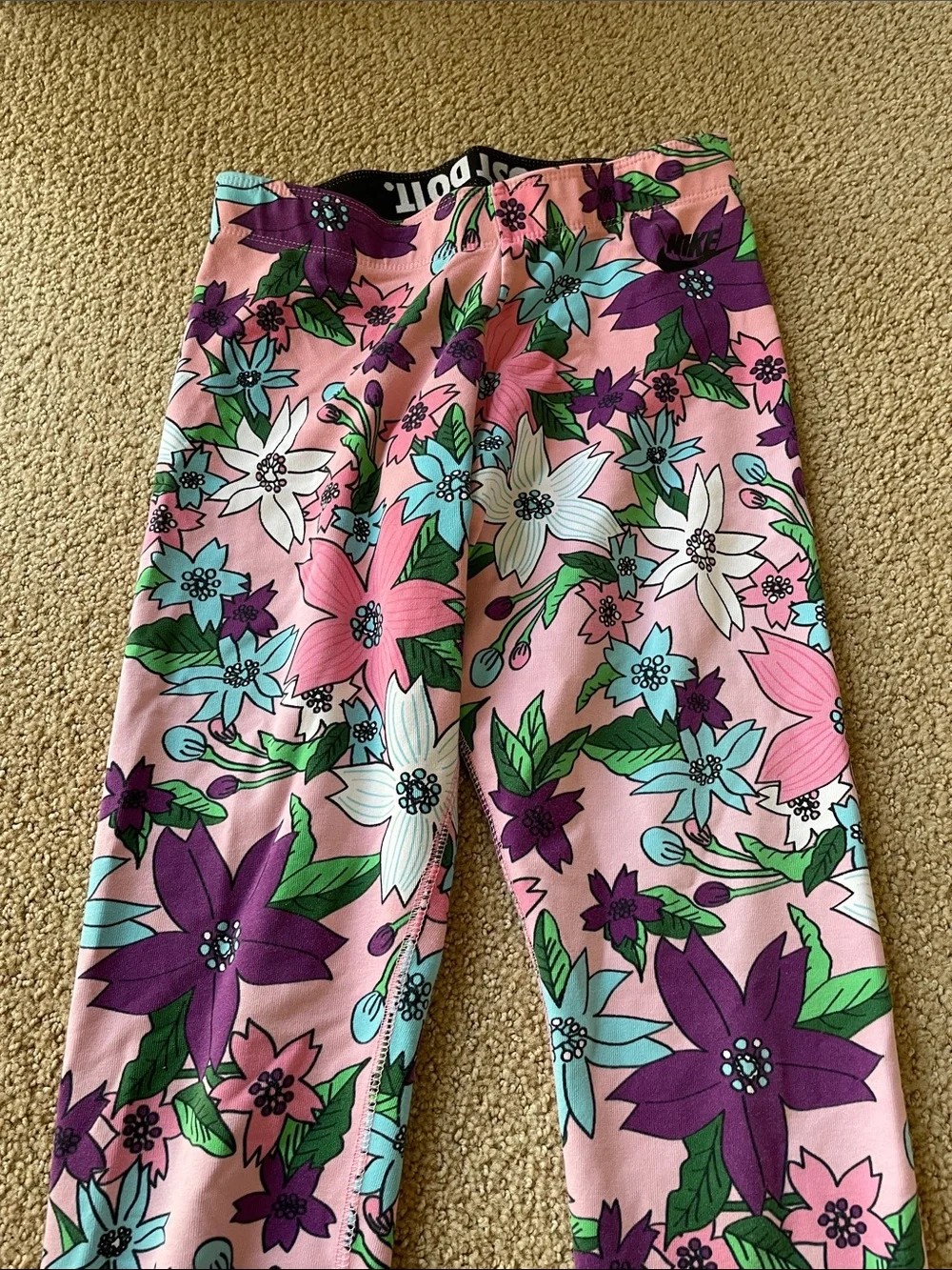 Nike Pink Floral Print womens Leggings